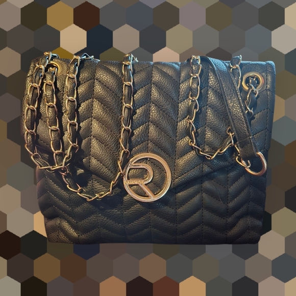 Rampage Handbags - Rampage Chic Black Quilted Chain Shoulder Bag/Crossbody